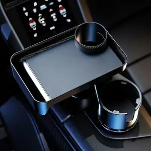 Portable Car Cup Holder Attachable Meal Tray Expanded Table Desk 360 Rotatable Adjustable car cup holder coaster
