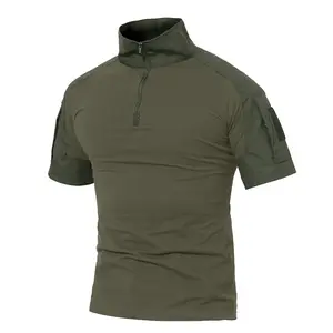 Tactical Summer Polo Long Sleeve T Shirts Men's Lightweight a Quarter-zip Mock Neck Casual T-shirts