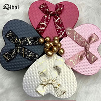 Qibai Set tiga-potong untuk kotak bunga ember cinta hati Hari Valentine hadiah cetak timbul laminasi Matt untuk jelaskan Kasih Sayang