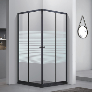 Deux portes de douche fixes <span class=keywords><strong>et</strong></span> coulissantes sans cadre, préfabriquées complètes, salle de bain, écran de douche pliant, verre trempé - Product Image 5