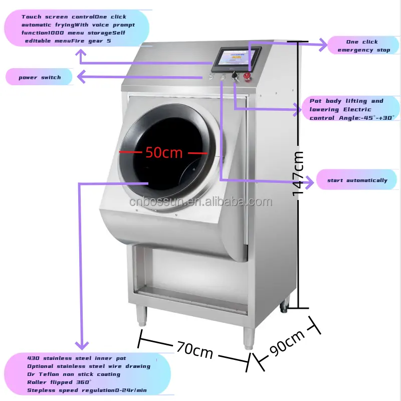 Robot de cuisson rotatif intelligent Machine à riz frit automatique Machine de cuisson pour les aliments