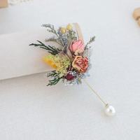 Korsase Pergelangan Tangan Rumput Pampas Kering Grosir, Dapat Dikustomisasi untuk Hadiah Pernikahan, Pengiring Pengantin, dan Pengiring Pria