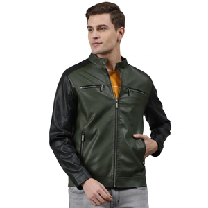 <b>Men</b> Autumn Three Button <b>White</b> Handsome Casual Leather Bomber <b>Jacket</b> O-neck Youth Coat Tops Leather <b>Jackets</b> For <b>Men</b> - Product Image 5