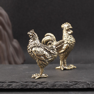 Figura de Gallo de Latón Puro, Animal del Zodiaco, Adorno de Escritorio, Mascota de Té, Artesanía, Decoración del Hogar, Regalo de Año Nuevo Chino - Product Image 3