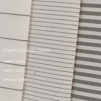 Doublure extensible pour manches, tissu de doublure de manchette de costume 100 % rayé teint en fil, résistant à l'abrasion et doux pour la peau