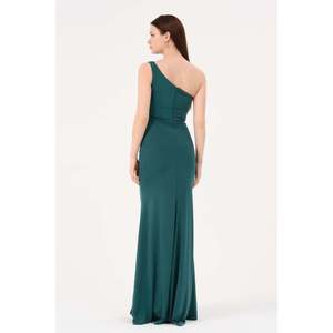 DANS Women's Elegant <b>Emerald</b> Green Solid Color Knee-Length <b>Dress</b> for Casual and Office Wear, Sizes 38-42 - Product Image 3