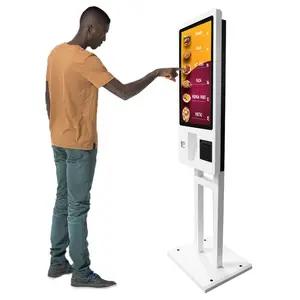 32Inch Zelfbediening Bestelling Betaling Touchscreen Kiosk Printer Qr Code Scanner Voor Winkelketen/Restaurant