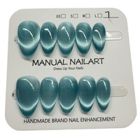 Ongles courts faits main de haute qualité style œil de chat, personnalisables (forme carrée, amande, stiletto), options de vente en gros directe usine