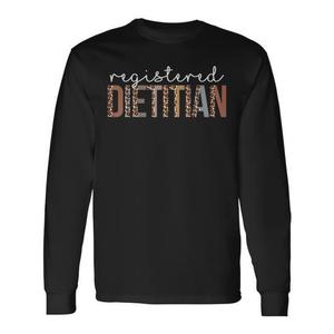 Camiseta de Manga Larga para Dietistas Registradas con Diseño de Leopardo, para el Apoyo a la Salud - Product Image 1
