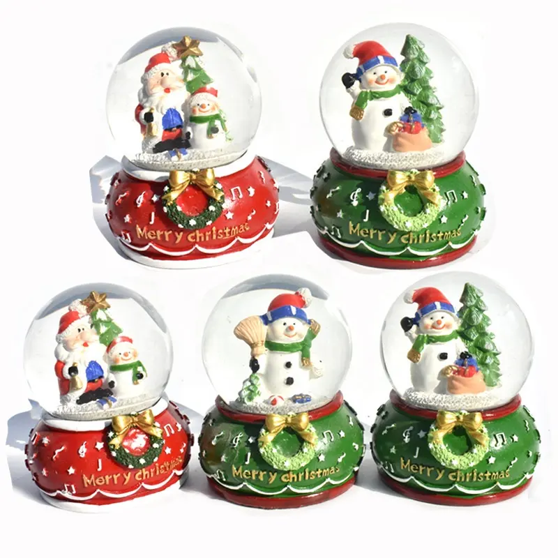 Materiale in resina regalo di natale sfera di neve in vetro sfera d'acqua decorazione natalizia regali di Souvenir