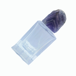 ขวดน้ำหอมแก้วเปล่าพรีเมียมพร้อมฝาคริสตัลอเมทิสต์ธรรมชาติ - Product Image 3