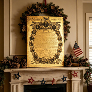 Póster al por mayor de la Declaración de Independencia de EE. UU., vintage 1776, documento histórico americano, arte de pared, tarjeta con lámina dorada - Product Image 5