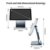 Vente en gros 15.6 pouces écran tactile POS caisse enregistreuse en alliage d'aluminium I5 8G + 128G système de fin de vente