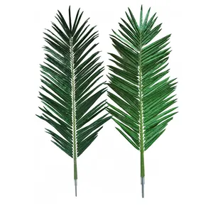 Diferentes tipos de hojas de palma, follaje de plantas falsas, tela artificial, hojas de palmera