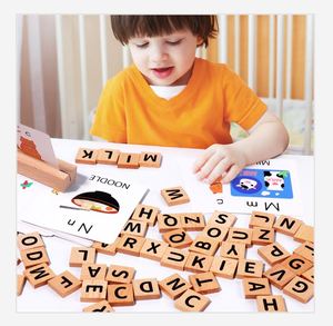 Juguete Educativo de Madera para el Aprendizaje del Alfabeto en Preescolar, 100 Piezas, Juego de Ortografía para Niños - Product Image 1