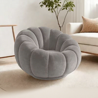 Fauteuil de sol individuel en polaire Teddy Pastel, design citrouille, pour chambre d'étudiant aux États-Unis, faible MOQ, stock disponible