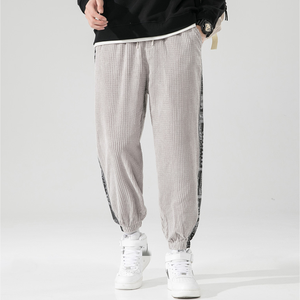 กางเกงคาร์โก้ผู้ชายพิมพ์ลายผ้าลูกฟูกสำหรับผู้ชาย - Product Image 5