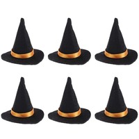 YISUGAR Halloween Décoration Accessoires Mini Non-tissé Noir Sorcière Chapeaux Chapeau pour Elf Poupées Décoration