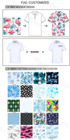 Kaos Polo Kerah Kancing Couple Pria Wanita Lengan Pendek Print Poliester Spandex Golf Anti-Bakteri Cepat Kering