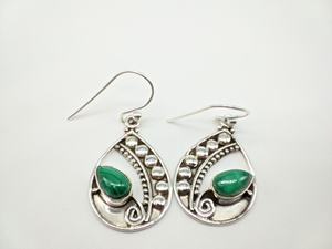 Pendientes de Malaquita Natural Hechos a Mano al por Mayor, Plata de Ley 925, Joyería de Piedra Verde, Elegantes Pendientes Colgantes para Mujer - Product Image 3