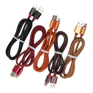 Cáp Sạc Micro USB Bằng Da PU 3ft Dây Cáp Đồng Bộ Dữ Liệu Sạc Điện Thoại Microusb 1M Cho Điện Thoại Xiaomi HTC Samsung Android