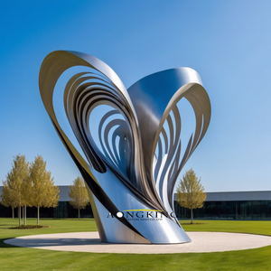 Statue d'avion en acier inoxydable à effet de filigrane, grande décoration de pelouse, technique de moulage en métal - Product Image 5