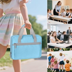 กระเป๋าใส่ <span class=keywords><strong>iPad</strong></span> รุ่น Yarwo 2026 แบบอัพเกรด พร้อมซิป 3 ช่องใส่ดินสอ หลายช่องใส่ของ ปกผ้าบุอย่างดี สำหรับ <span class=keywords><strong>iPad</strong></span> 12.9 นิ้ว เหมาะสำหรับใช้ในโรงเรียน/สำนักงาน สีฟ้า - Product Image 6