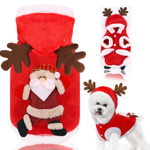 Pet Christmas Costume Reindeer Hoodie Warm Winter Outfit For Dogs <b>Cats</b> - Product Image 3