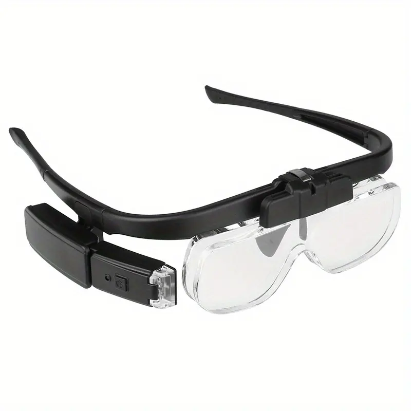 Recarregável lupa com duas fontes de luz Led, 6 tipos de óculos ajustáveis, Número de reparos, leitura