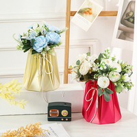 Aqua boîte pour bouquet de fleurs kraft sacs cadeaux en papier emballage en papier en forme de vase boîtes à fleurs pour arrangement de fleurs