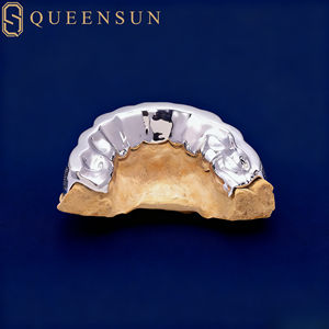 Queensun Bijoux De Mode Personnalisé Grillz Vvs Moissanite Dents Grillz Avec Baguette Ronde Brilliant Cut Hip Hop Diamant Grillz - Product Image 5