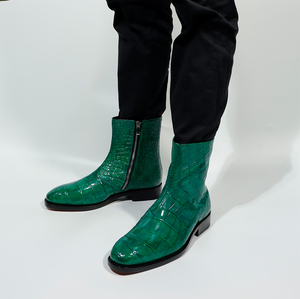 <span class=keywords><strong>Bottes</strong></span> Chelsea pour homme haut de gamme Goodyear Welt, cuir de crocodile véritable vert de luxe, <span class=keywords><strong>bottes</strong></span> à lacets à la cheville pour homme, fabrication artisanale, <span class=keywords><strong>bottes</strong></span> pour homme personnalisées - Product Image 6