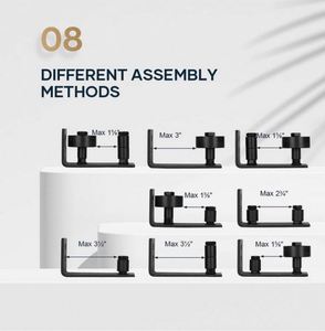 WEKIS Guía de montaje en pared ajustable de latón para puertas de granero con recubrimiento de polvo negro, sistema de herrajes con rodillos de riel de suelo de diseño moderno - Product Image 6