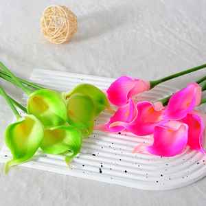 Mini fleurs artificielles en PU Calla Lily, décoration moderne pour mariage, salon, salle à manger, ornement fait à la main, respectueux de l'environnement - Product Image 2