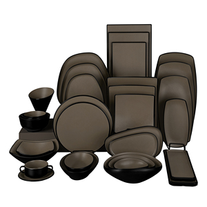 Stoviglie in Melamina Black Rock e Black Rock Grigio Cocco - Piatti in Melamina Beige Cocco per <span class=keywords><strong>Horeca</strong></span> - Product Image 2