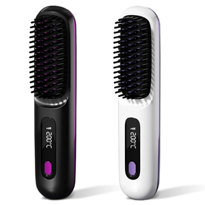 Suministros para el hogar inteligente Peine de pelo liso inalámbrico Peine caliente eléctrico Mini peine de pelo rizado recto Peine dos en uno - Product Image 1