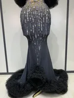 Robe longue maxi scintillante à épaules dénudées pour femme, sexy et luxueuse, idéale pour anniversaire, bal de promo, soirée en boîte de nuit, spectacle de scène ou costume de chanteuse