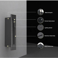Applique murale LED étanche IP65 en aluminium 220V avec détecteur de mouvement PIR pour intérieur/extérieur, idéale pour escaliers, maison, jardin, chambre