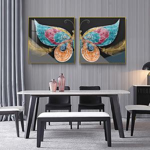 Venta al por Mayor de Fábrica, Personalización de Lujo, Impresión de Alta Definición, Decoración del Hogar, Pintura de Porcelana con Cristales de Mariposa, Luz LED - Product Image 4