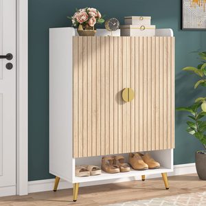 Meuble à chaussures moderne en bois SENYU avec étagère ouverte, organisateur de rangement autoportant pour entrée, design scandinave pour usage domestique - Product Image 1