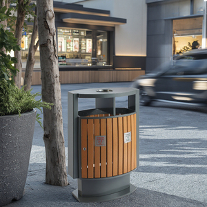 Wholesale Plastic Wood Outdoor Trash Can Commercial Recycling Bin for Hotel Rubbish Collection Eco-Friendly Waste <strong>Container</strong> - Product Image 4