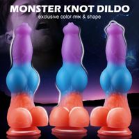 9.53 pouces chien Animal éjaculant vibrant éjaculer noeud gode Dragon monstre fantaisie énorme cheval gode jouets pour adultes pour femmes hommes