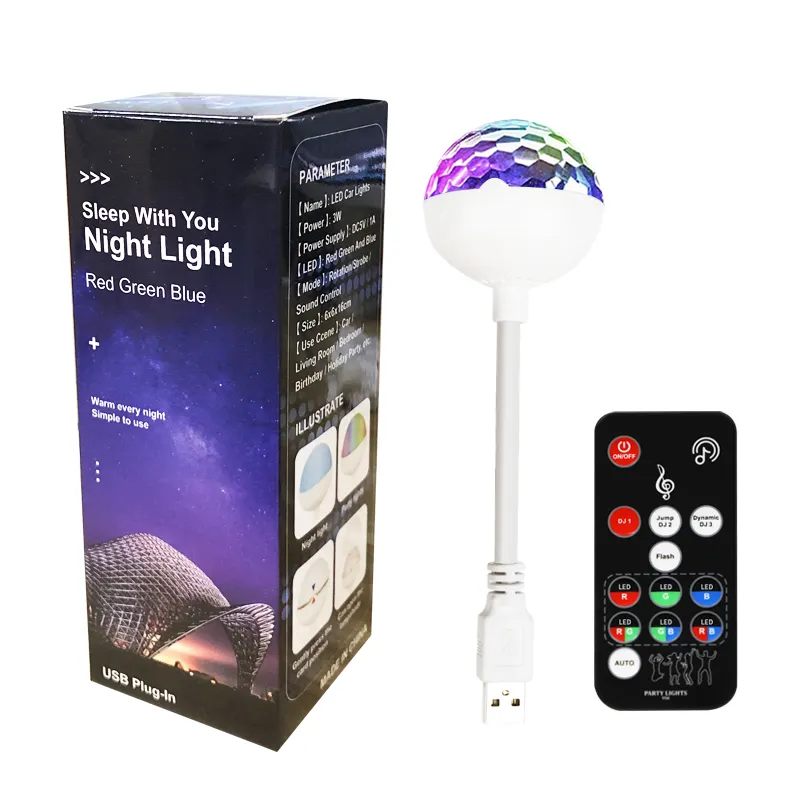 Mini USB Mushroom Magic Disco Ball lights Party Decorations RGB Dj Led Beam Moving Light led car foot ambient light for Home