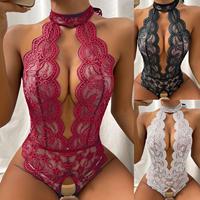 Pakaian Dalam Seksi Eropa Amerika 2026, Lingerie Wanita Baru Berbahan Renda Transparan, Bodysuit Ketat Menggoda, Jumpsuit OEM, Grosir, Ukuran XXXL