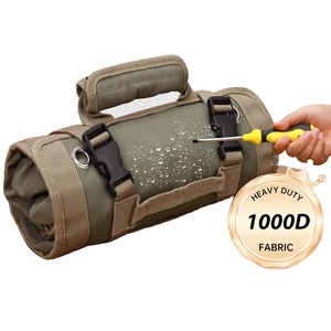 Free sample Durable Tool <b>Roll</b> Organizer Portable Tool Storage with 5 Zipper Pockets <b>Canvas</b> Tool <b>Roll</b> Bag - Product Image 1