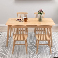 Ensemble Table à Manger en Bois Minimaliste pour Intérieur avec 2/4/6/8 Chaises