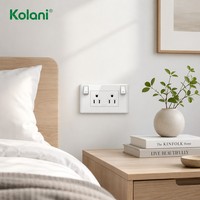 Prise murale OEM standard US 120, double, 6 trous, 16A 250V avec interrupteurs à bascule indépendants pour appartements et projets hôteliers