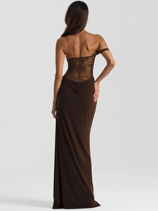 <span class=keywords><strong>Abito</strong></span> <span class=keywords><strong>Lungo</strong></span> da Donna alla Moda, Senza Spalline, Schiena Scoperta, Vestito da Club, <span class=keywords><strong>Monospalla</strong></span> in Pizzo Trasparente, Sexy <span class=keywords><strong>Abito</strong></span> Maxi - Product Image 3