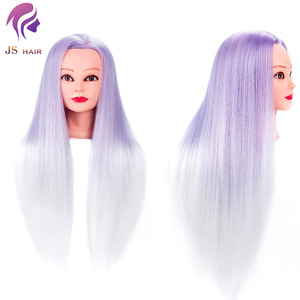 Cabeza <span class=keywords><strong>de</strong></span> Maniquí <span class=keywords><strong>de</strong></span> <span class=keywords><strong>pelo</strong></span> sintético para práctica <span class=keywords><strong>de</strong></span> peluquería, Cabeza <span class=keywords><strong>de</strong></span> 24 pulgadas, color rosa - Product Image 3