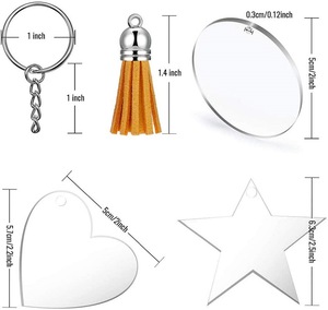 Bsbh Tùy Chỉnh Acrylic Quyến Rũ Với Tua Hình Trái Tim Thăng Hoa Trống Acrylic Keychain Cho Giáng Sinh Quà Tặng - Product Image 2